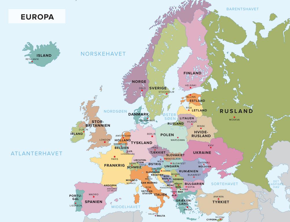 Europa Kort Europas lande – et undervisningsmateriale til naturteknologi  Europa Kort